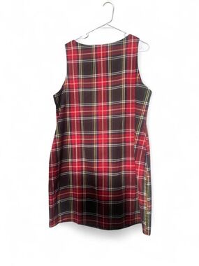 BB Dakota Red Plaid Sleeveless Shift Dress